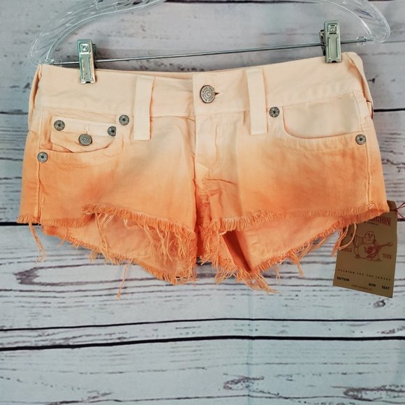 True Religion Pants - Women’s True Religion Joey Cut-off Ombre Shorts